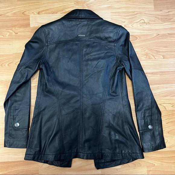 DKNY genuine leather women’s jacket size small black - Picture 2 of 4
